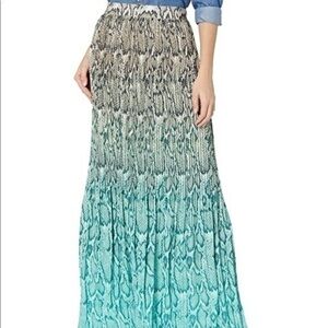 NWT AFRM dip dye snake print pleated maxi skirt